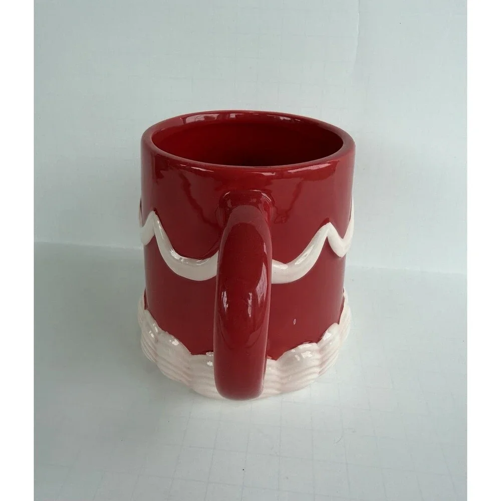 Target Bullseye Playground Valentines Coffee Mug Pink Frosted Cake Red Ceramic